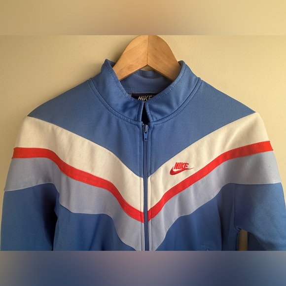 Vintage Blue Tag Nike Red White Blue Track Jacket Unisex Retro Rare 1980’s Large - Picture 3 of 14